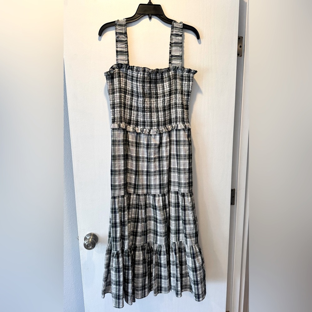 Veronica Beard Plaid Dress with Ruffle Detail